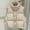 Beige, variant on Corduroy Vests for Women Button Down Cropped Sleeveless Puffer Jackets Bubble Puffy Stand Collar Padded Coat with Pocket Pink L