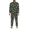 thumbnail image 7 of Salouo Ballerina Frogs Print Button-Front Long Sleeve Pajama Set for Men, Soft 2Pjs Men's Long Sleeve Sleepwear -XX-Large, 7 of 7
