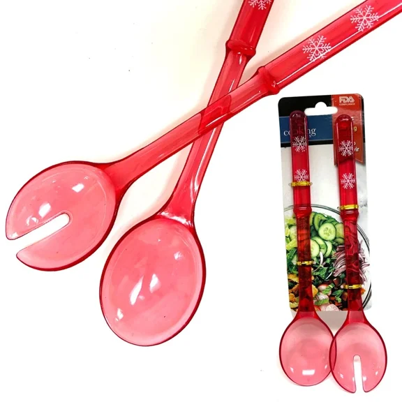 2 Pc Salad Serving Set Spoon Cooking Food Ice Kitchen Tool Plastic Utensil 11.5"