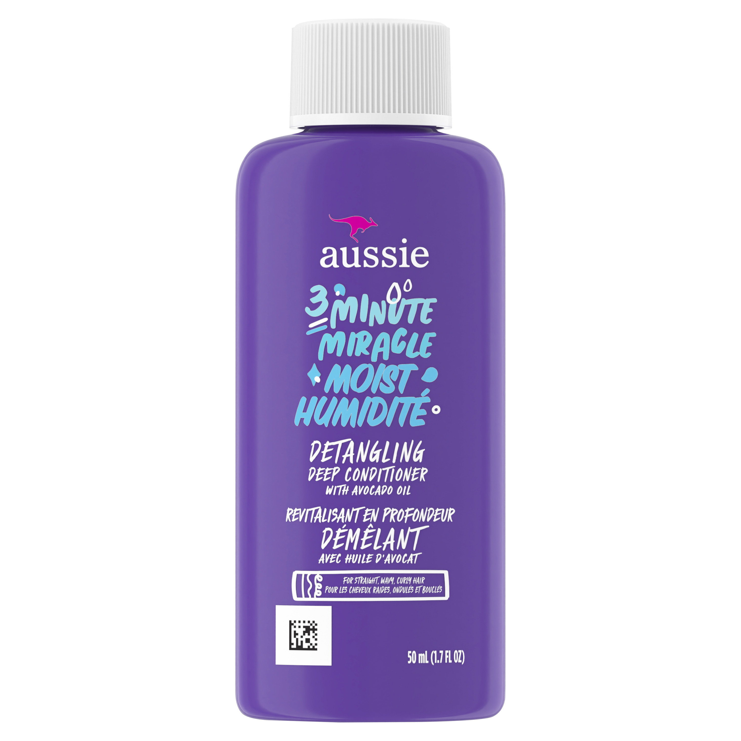 Aussie Miracle Moist 3 Minute Miracle Deep Conditioner with Avocado, Paraben Free, For All Hair Types 1.7 fl oz - image 2 of 12