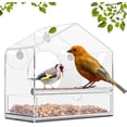 thumbnail image 3 of Window Bird Feeder Window Bird House Crystal Clear Acrylic with Removable Tray Drain Holes, 3 of 4
