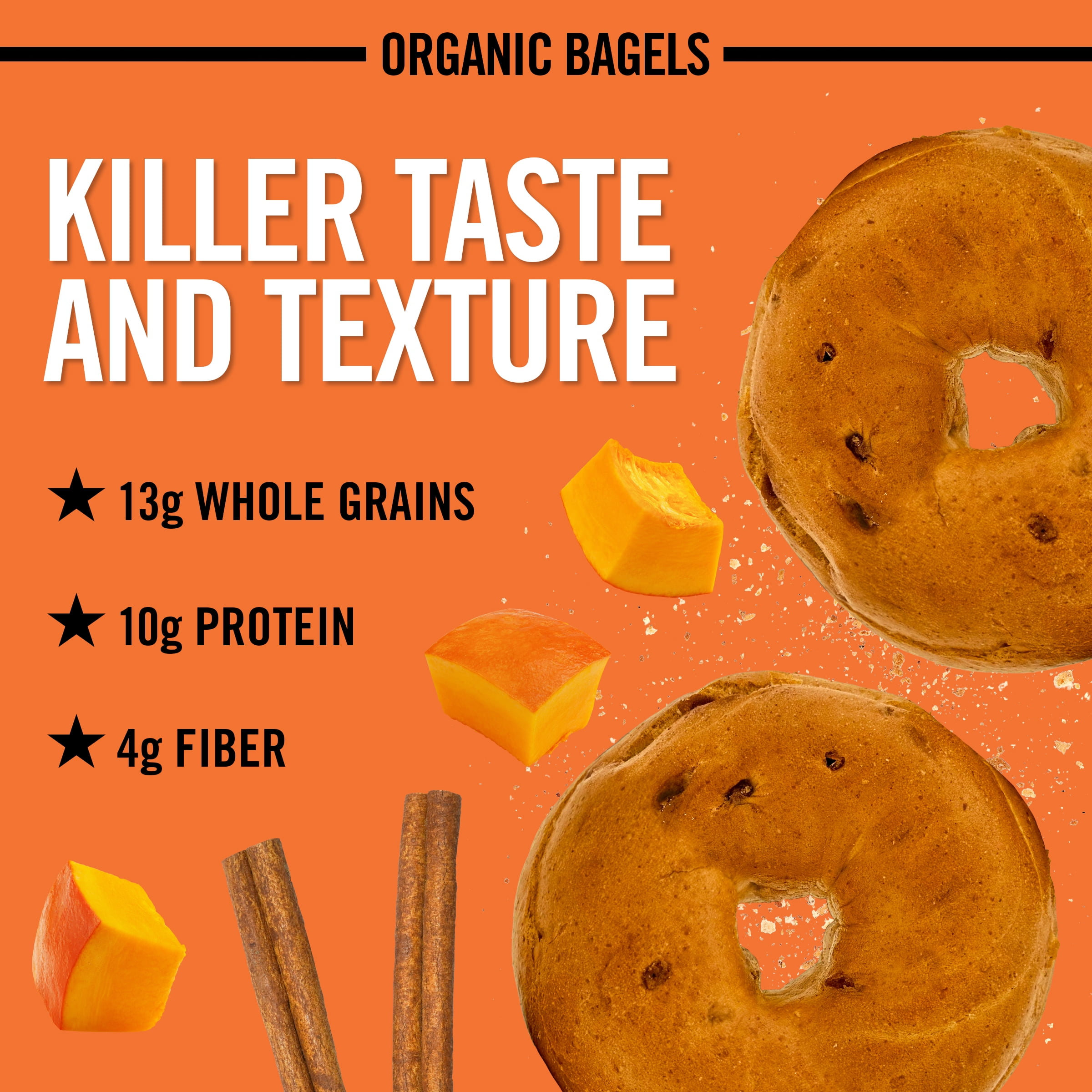 Dave's Killer Bread Pumpkin Spice Madness Bagels, Limited Edition Organic Bagels, 5 Count