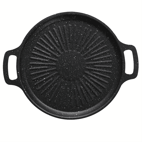 Cast Iron Korean BBQ Grill Pan Non-Stick Versatile Cookware for Indoor Grilling Suitable for Valentine'S, Thanksgiving,1 x grill pan,Black