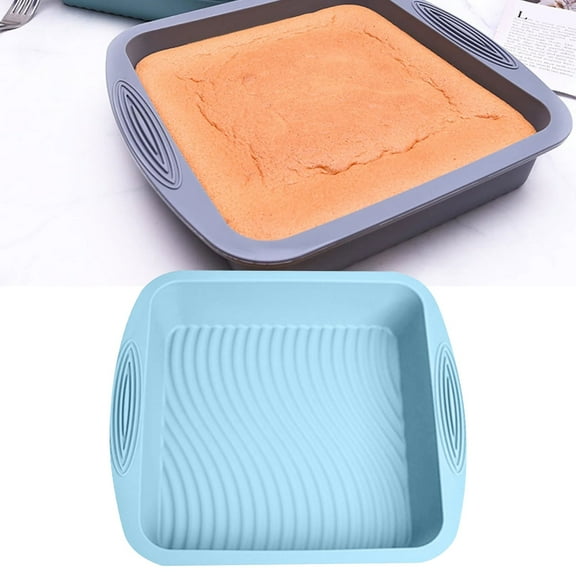 Miyuadkai Claerance! Silicone Cake Baking Pan Blue, Silicone Square Cake Pan 8X8 Baking Pan Pan Nonstick Silicone Cake Silicone Baking for Cakes Rice and Lasagnas