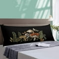 thumbnail image 4 of Black Mushroom Forest Green Leaves Meadow Floral Butterfly Dragonfly Navy Mushroom Body Pillow Cover Soft Long Pillow Case Protector with Zipper Large Cushion Covers Farmhouse Decorative Bedding for, 4 of 6