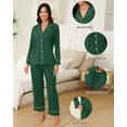 thumbnail image 5 of Womens Cotton Pajama Sets with Long Sleeves Button Down Pajama Set for Women 2pcs Women Soft Sleepwear Set with Long Pants Womens Casual Loungewear Sets with Pockets, S-XXL, 5 of 10