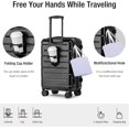 thumbnail image 3 of Carry On Luggage 22x14x9 Airline Approved Hard Shell Carry On Suitcase with TSA Lock Hardside Suitcases with Wheels Travel Rolling 22 Inch Luggage with Cup Holder for Men Women Black, 3 of 12