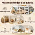 thumbnail image 4 of SESSLIFE Twin Size Loft Bed with Stairs, White Tall Solid Wood Loft Bed with Ladder and Guardrails for Boys Girls, No Box Spring Needed，Under Bed Storage, 4 of 8