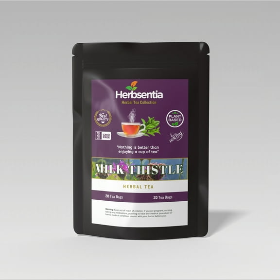 Milk Thistle Herbal Tea – 20 Tea Bags | 100% Silybum marianum Seed | Naturally Caffeine-Free | Herbsentia