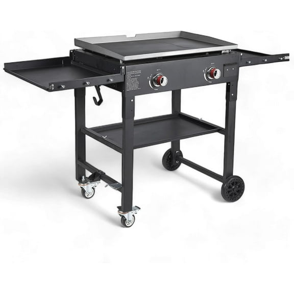 GasOne Propane Burner Grill – 28-Inch Flat Top Grill Griddle Cooking Station – Foldable 2 Burner