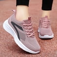 thumbnail image 4 of Women's Textured Sneakers,Breathable Running Shoes,Women's Slip Resistant Shoes,Stripe Design,Pink, 4 of 6
