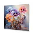 thumbnail image 2 of Designart "Purple Pansies love expression" Floral Metal Art Print, 2 of 5