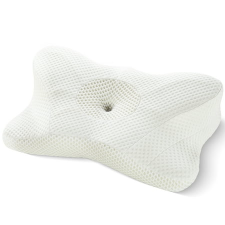 Blazezo Cervical Pillow for Neck and Shoulder Pain, 2-in-1 Adjustable Orthopedic Bed Pillow with Ergonomic Hollow, Memory Foam for All Sleeping Positions, Support Back and Side Sleepers White