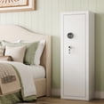 thumbnail image 3 of Sapital Biometric Rifle & Shotgun Safe, Heavy Duty Steel Gun Cabinet with Adjustable Racks, White, 3 of 6