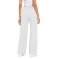 thumbnail image 3 of Women's Wide Leg Fashion Sweatpants Comfy Drawstring Sweat Pants Fleece High Waist Athletic Joggers with Pockets 2026 White S, 3 of 3