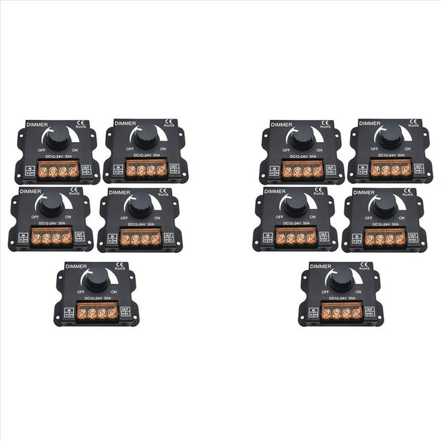 10 Piezas DC 12V 24V LED Dimmer Switch 30A Regulador de Voltaje Controlador Ajustable para Tira de LED Atenuadores de Atenuación de Luz