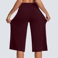 thumbnail image 6 of Plebaso Yoga Capri Pants for Women High Waisted Wide Leg Workout Pants Stretch Comfy Capris with Pockets, 6 of 8