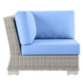 thumbnail image 3 of Modway Conway Outdoor Patio Wicker Rattan Corner Chair in Light Gray Light Blue, 3 of 9