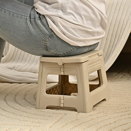 Aufmer 1 pcs Folding Step Stool - Holds Up to 300 lbs - Lightweight Plastic Foldable Step Stool for Kitchen Bathroom & Living Room