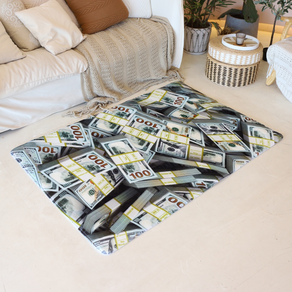100 Dollar Bill Non-Slip Area Rug or Runner Hundred Dollar Bill Runner ...