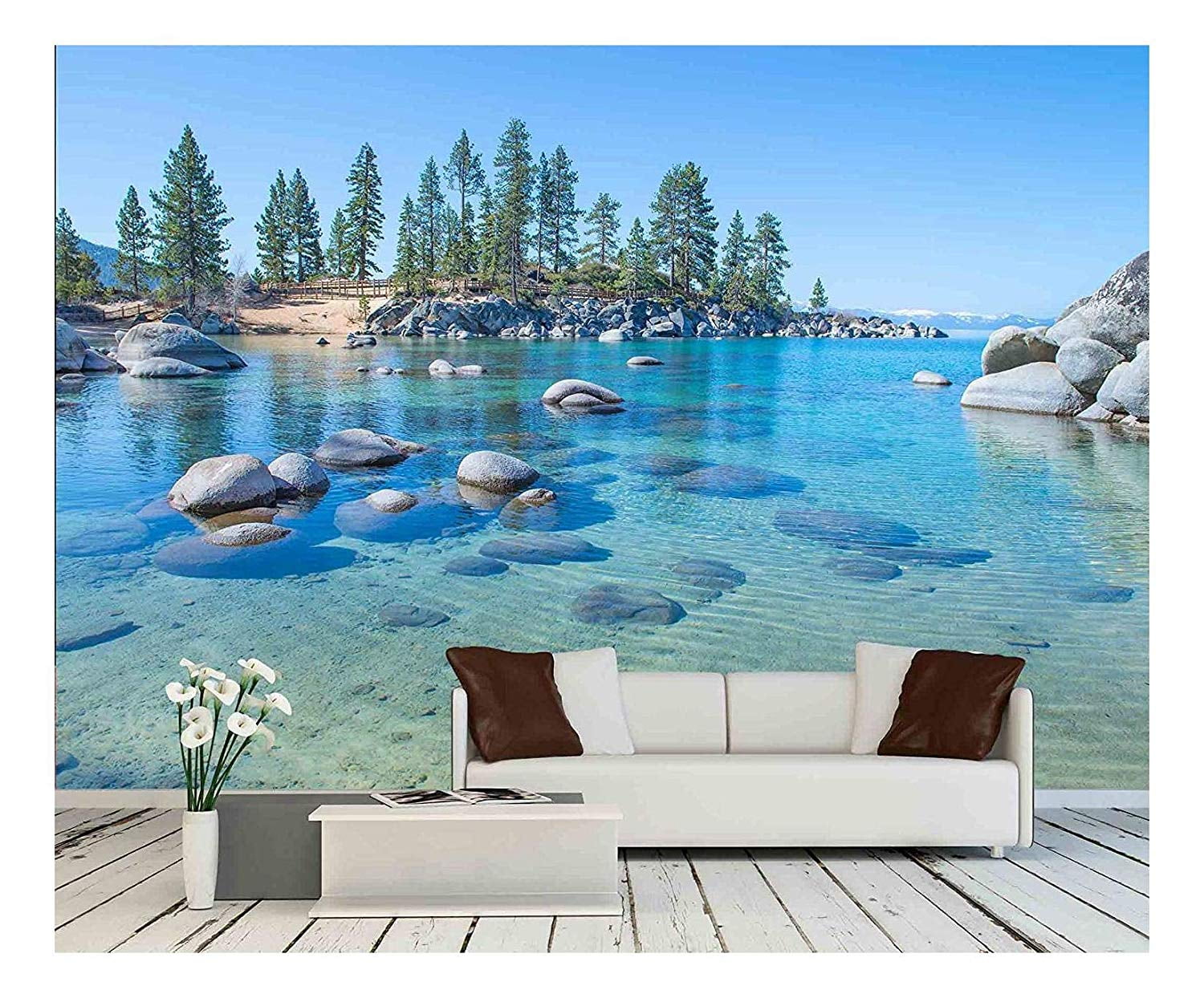 Tahoe Sunset Mural Photo Wallpaper Decor Paper Wall Background 3D 