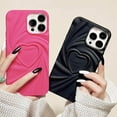 thumbnail image 6 of 3D Pleated Heart Pattern Solid Color Personalized Phone Case Skin Feel Compatible with iPhone 15 Pro, Black, 6 of 8
