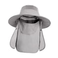 thumbnail image 3 of Sombrero para el portátil para exteriores con protección facial para deportes al libre, jardinería y acampada. Gris claro, 3 of 8