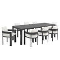 thumbnail image 6 of Modway Tahoe Aluminum 9-Piece Dining Set With Extendable Table in Gray White, 6 of 7