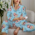 thumbnail image 4 of Wukai I Am A Fan Popcorn Print Women's Pajama Set - Soft Long Sleeve Sleepwear for Comfort and Style-X-Large, 4 of 9