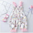 thumbnail image 2 of MZXELPRJD Romper Ruffle & Floral Romper Baby Clothes Sets + Headband Matching Set for 2t Easter Outfit Boy Newborn Coming Home Outfit Boy Toddler Girl Outfits 5t Baby Girl Outfits 9-12 Months, 2 of 5