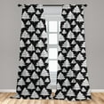 thumbnail image 5 of Ambesonne Christmas Curtains, Ornate Trees Polka Dots, Pair of 28"x84", Charcoal Grey White, 5 of 5