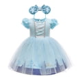 thumbnail image 1 of Vestido de princesa Elsa de Frozen de Disney para niñas pequeñas, fiesta de cumpleaños para niños, disfraz de Cosplay de sirena Jasmine de Rapunzel, Vestidos de Bella 3T-110 Gao Jinjia LED, 1 of 2