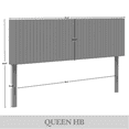 thumbnail image 6 of Castle Place Cozy Corduroy Velvet Upholstered Queen Headboard, Black, 6 of 7