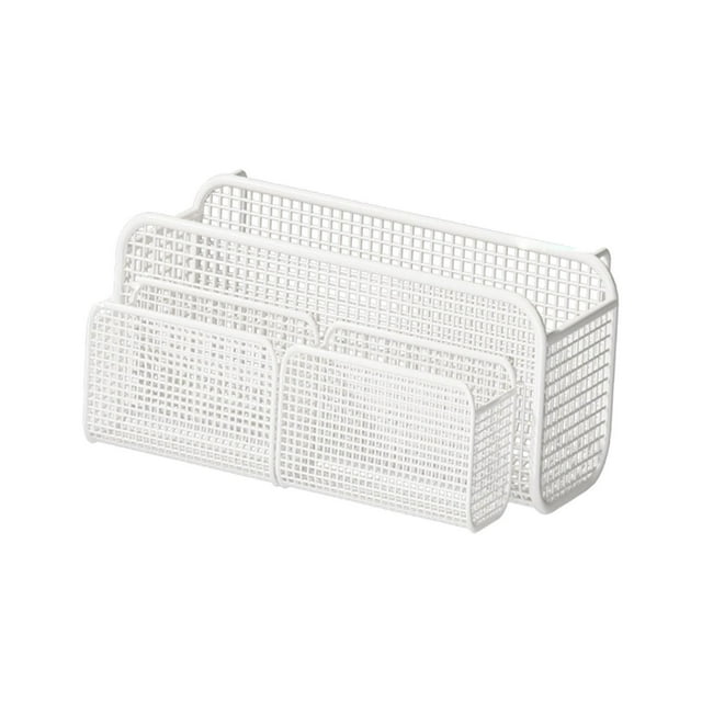 Cesta de almacenamiento colgante Organizador de mesita de noche Revistero Multifuncional Hecho de M blanca con cesta