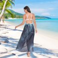 thumbnail image 7 of FORMRS Womens Long Sarong Beach Wrap Semi-Sheer Bikini Skirt Bathing Swimsuit Cover Up, Lightning Pattern, 7 of 7