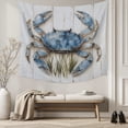 thumbnail image 5 of Blue Crab Coastal Large Tapestry for Bedroom Wall Hanging Tapestry, Vintage Beach Nautical Coral Sea Ceiling Backdrop Tapestries Poster Blanket Wall Decor for Teens Room Living Room Dorm 85" x 90", 5 of 8
