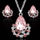 thumbnail image 1 of Fiudx Colgante de Cristal, Elegante Conjunto de Collar de Aleación, Pendientes de Moda con Diseño de Gota a Juego, Joyería Duradera para Uso Diario, Accesorio de Fiesta para Mujer, Incluye Collar y P, 1 of 3