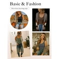 thumbnail image 2 of Anygrew Women Thermal Underwear Shirts With Built In Bra Sleeveless Slim Fit Tops Basic Thermal Tee, 2 of 5
