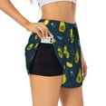 thumbnail image 2 of Haiem Avocado in Space Women's 2 in 1 Running Shorts - Lightweight Athletic Workout Gym Yoga Breathable Sports Shorts Liner with Phone Pockets-Large, 2 of 9