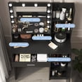 thumbnail image 3 of Makeup Vanities Vanity Desk with Mirror & Light, Large Drawer Three Level Storage Dresser, 3 Lighting Modes Adjustable Brightness, Bedroom Dressing Table(Black),Bedroom Makeup Vanities, 3 of 7