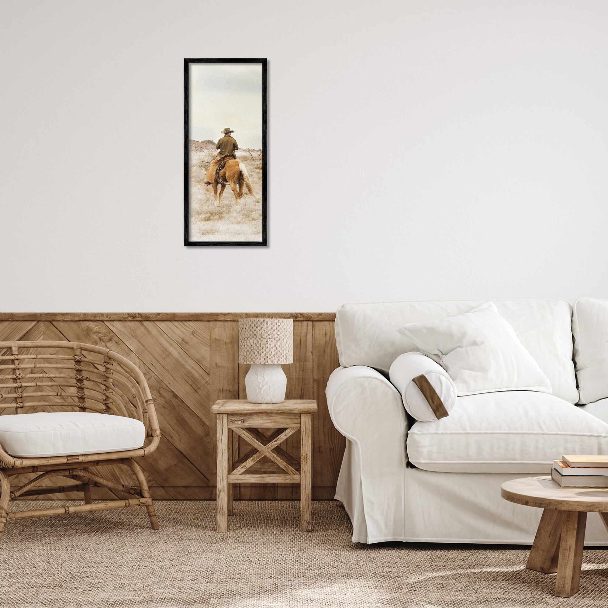 Stupell Industries Wild Wrangling Cowboy Black Framed Giclee Art, design by Marcus Prime