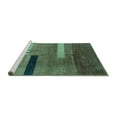 thumbnail image 2 of Ahgly Company Machine Washable Indoor Square Abstract Turquoise Blue Modern Area Rugs, 8' Square, 2 of 4