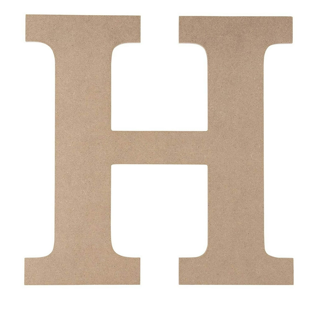 Wooden Greek Letter - Unfinished Wood Letter H for ETA, Paintable Greek Font for DIY, Home