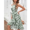 thumbnail image 4 of Vestido de verano, vestido largo para mujer, vestido redondo con cuello redondo, vestido con volantes, respuesta rápida, 4 of 7