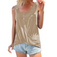 thumbnail image 1 of Cathalem Chemises Femmes Col Rond Manches Courtes T-Shirts Mode Printemps Été 2024 Coupe Ample, Kaki m, 1 of 5