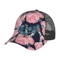 thumbnail image 6 of Lsque Rose Flowers Printed Trucker Hat - Baseball Cap for Men Women - Breathable Mesh Side, Adjustable Fit - for Casual Wear, 6 of 7