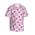 thumbnail image 2 of Daiia Cherry Strawberry Hawaiian Shirt for Men Gentle Cotton Regular Short Sleeve Casual-Small, 2 of 9