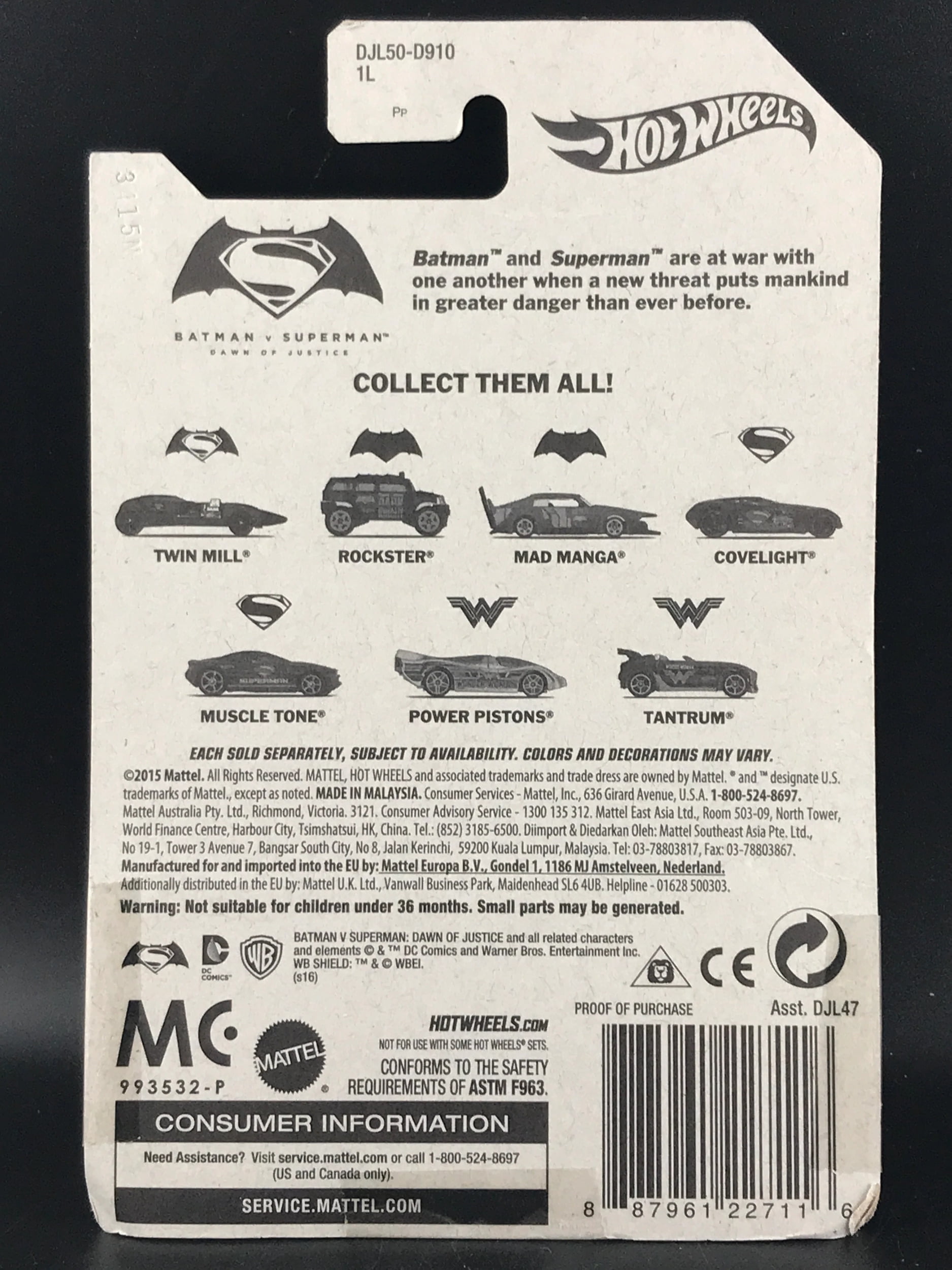 Covelight Batman vs Superman: Dawn of Justice - Hot Wheels