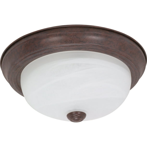 Nuvo Lighting 60205 2 Light Medium Base 11 4 Flush Mount Old Bronze Finish With Alabaster Glass Ceiling Fixture 60 205 Com Nuvo Lighting 60205 2 Light Medium, Old Glass Ceiling Light Fixtures