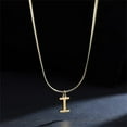 thumbnail image 2 of PAURO Initial Necklaces for Women Pendant Charm Gold Plated Letter K Stainless Steel Name Alphabet C Dainty Chain Personalized Statement Simple Small Jewelry Gold Letter I, 2 of 6